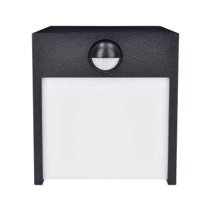 Brilagi - Aplique LED de exterior con sensor TERNI LED/12W/230V negro IP44