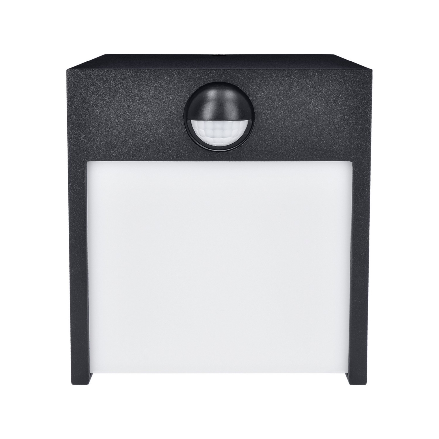 Brilagi - Aplique LED de exterior con sensor TERNI LED/12W/230V negro IP44