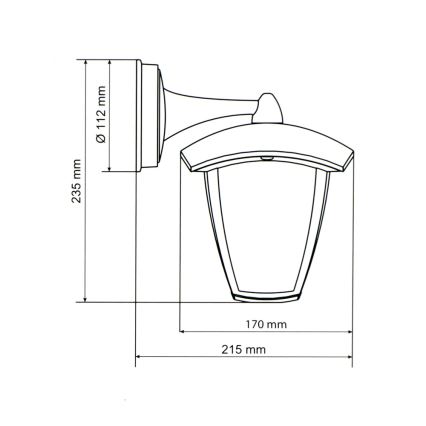 Brilagi - Aplique LED de exterior LUNA 1xE27/60W/230V IP44