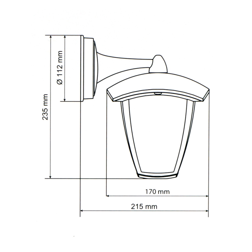 Brilagi - Aplique LED de exterior LUNA 1xE27/60W/230V IP44