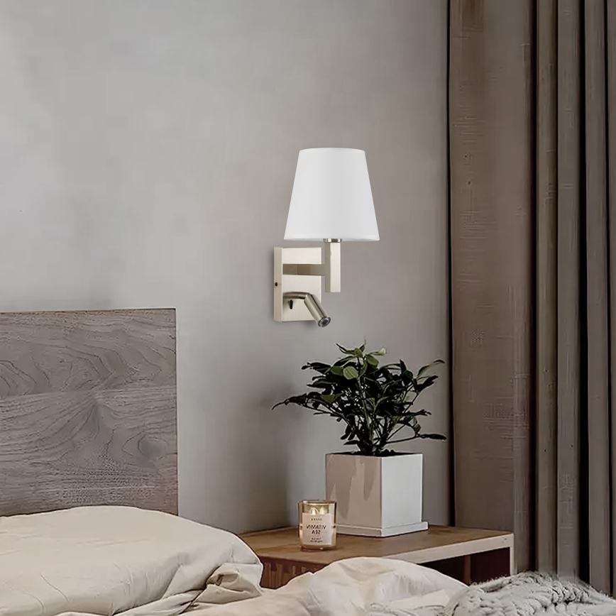 Brilagi - Aplique LED DEYA 1xE14/40W/230V + LED/3W blanco/cromo mate