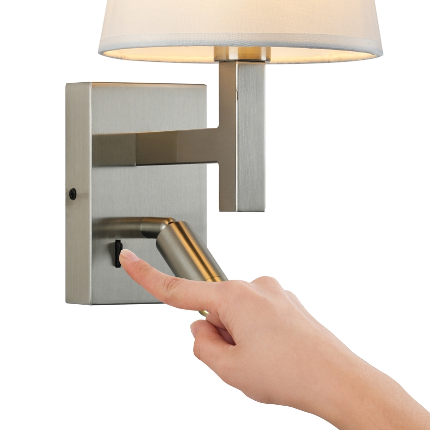 Brilagi - Aplique LED DEYA 1xE14/40W/230V + LED/3W blanco/cromo mate