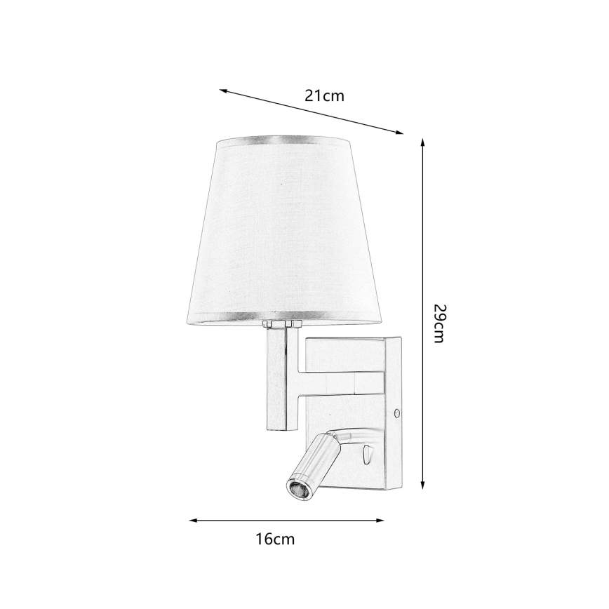 Brilagi - Aplique LED DEYA 1xE14/40W/230V + LED/3W blanco/cromo mate