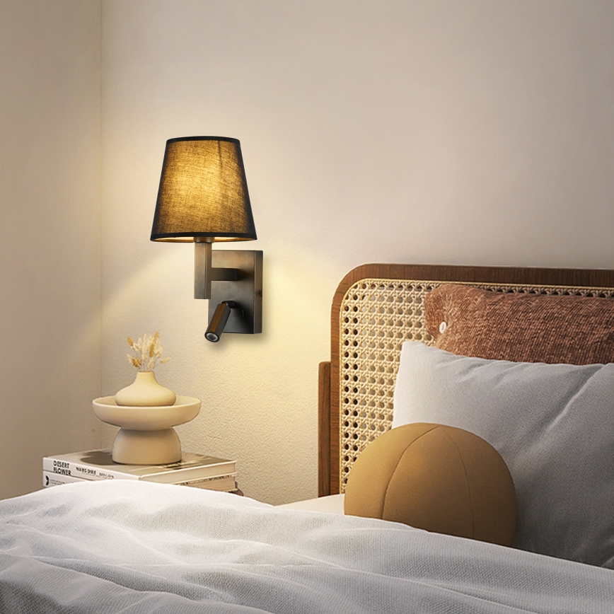 Brilagi - Aplique LED DEYA 1xE14/40W/230V + LED/3W negro