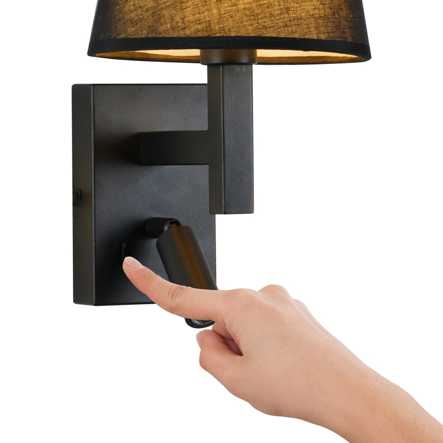 Brilagi - Aplique LED DEYA 1xE14/40W/230V + LED/3W negro