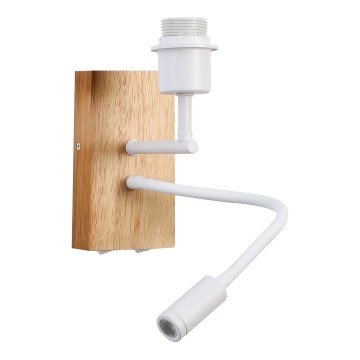 Brilagi - Aplique LED flexible NUBILA WOOD 1xE27/25W/230V + LED/3W roble/blanco