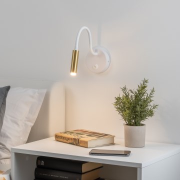 Brilagi - Aplique LED flexible regulable MAYA 1xG9/4W/230V blanco/dorado 2700-6500K Wi-Fi Tuya