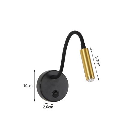 Brilagi - Aplique LED flexible regulable MAYA 1xG9/4W/230V negro/dorado 2700-6500K Wi-Fi Tuya