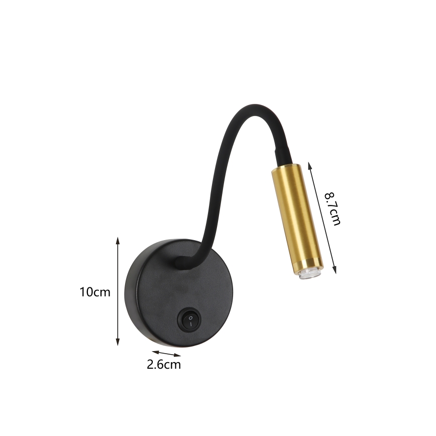 Brilagi - Aplique LED flexible regulable MAYA 1xG9/4W/230V negro/dorado 2700-6500K Wi-Fi Tuya