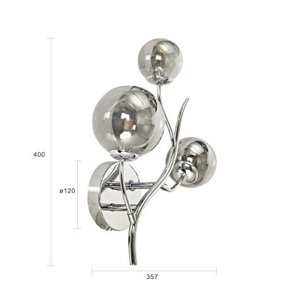 Brilagi - Aplique LED MISTEL 3xG9/3W/230V cromo brillante/ahumado