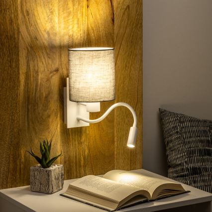 Brilagi - LED Aplique flexible NUBILA 1xE27/25W/230V + LED/3W blanco/antracita