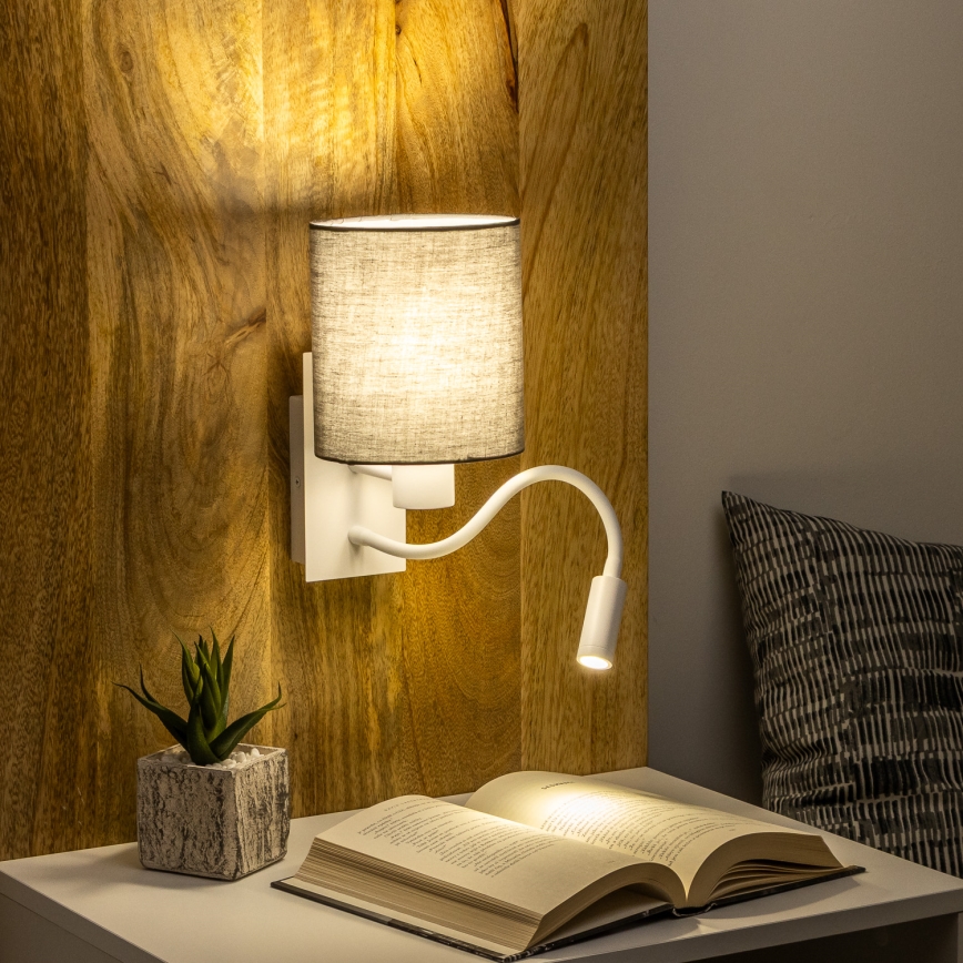 Brilagi - LED Aplique flexible NUBILA 1xE27/25W/230V + LED/3W blanco/antracita