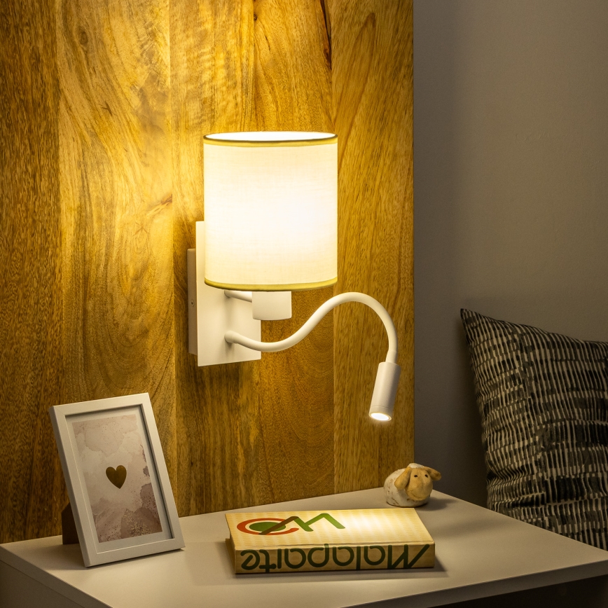 Brilagi - LED Aplique flexible NUBILA 1xE27/25W/230V + LED/3W blanco/color crema