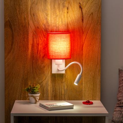 Brilagi - LED Aplique flexible NUBILA 1xE27/25W/230V + LED/3W blanco/rojo