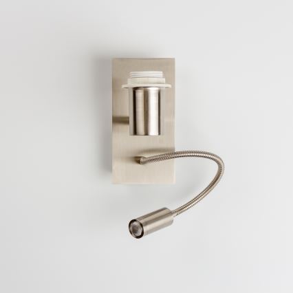 Brilagi - LED Aplique flexible NUBILA 1xE27/25W/230V + LED/3W cromo mate/marrón