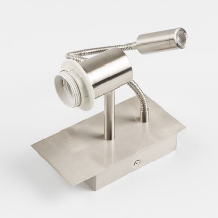 Brilagi - LED Aplique flexible NUBILA 1xE27/25W/230V + LED/3W cromo mate/marrón