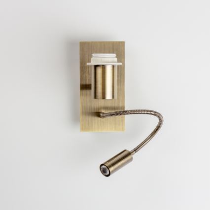 Brilagi - LED Aplique flexible NUBILA 1xE27/25W/230V + LED/3W latón/marrón claro