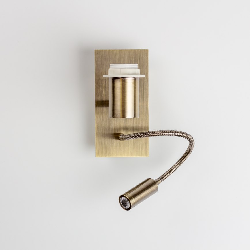 Brilagi - LED Aplique flexible NUBILA 1xE27/25W/230V + LED/3W latón/marrón claro