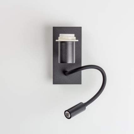 Brilagi - LED Aplique flexible NUBILA 1xE27/25W/230V + LED/3W negro/marrón claro