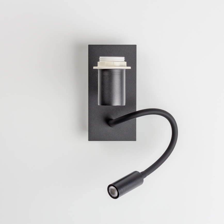 Brilagi - LED Aplique flexible NUBILA 1xE27/25W/230V + LED/3W negro/marrón claro