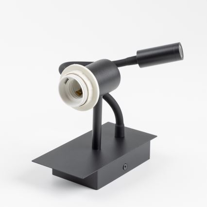 Brilagi - LED Aplique flexible NUBILA 1xE27/25W/230V + LED/3W negro/marrón claro