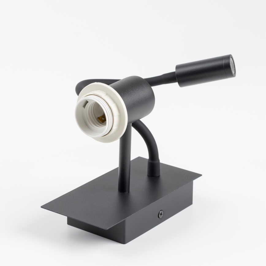 Brilagi - LED Aplique flexible NUBILA 1xE27/25W/230V + LED/3W negro/marrón claro