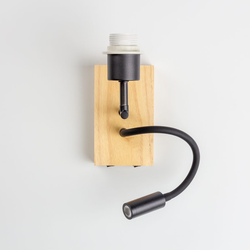 Brilagi - LED Aplique flexible NUBILA WOOD 1xE27/25W/230V + LED/3W roble/gris