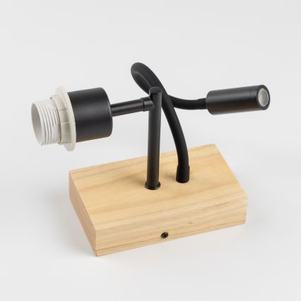 Brilagi - LED Aplique flexible NUBILA WOOD 1xE27/25W/230V + LED/3W roble/gris