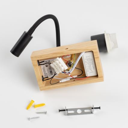 Brilagi - LED Aplique flexible NUBILA WOOD 1xE27/25W/230V + LED/3W roble/marrón