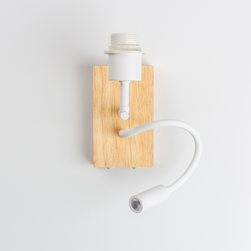 Brilagi - LED Aplique flexible NUBILA WOOD 1xE27/25W/230V + LED/3W roble/rojo