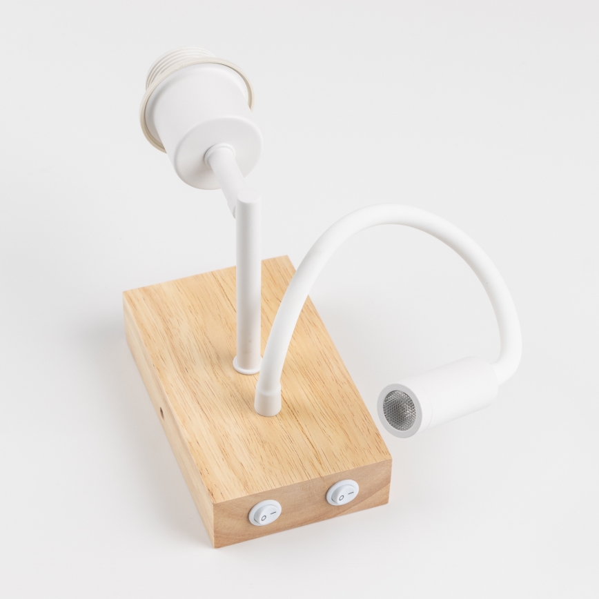 Brilagi - LED Aplique flexible NUBILA WOOD 1xE27/25W/230V + LED/3W roble/rojo