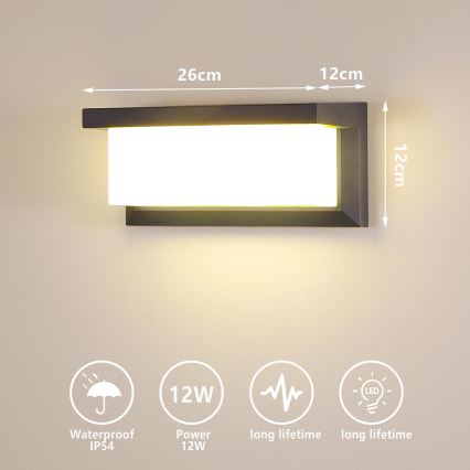 Brilagi - Aplique LED para exterior BRICKY LED/12W/230V antracita IP54