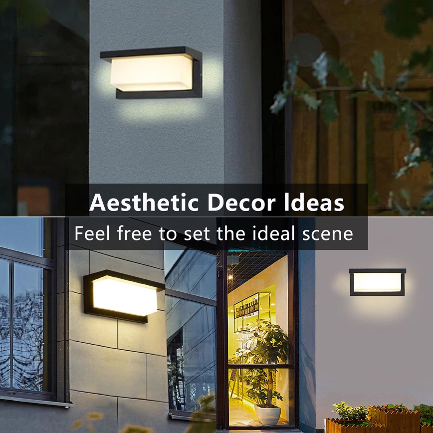 Brilagi - Aplique LED para exterior BRICKY LED/12W/230V negro IP54