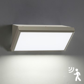 Brilagi - Aplique LED para exterior con sensor TRIANGLE LED/20W/230V gris IP65