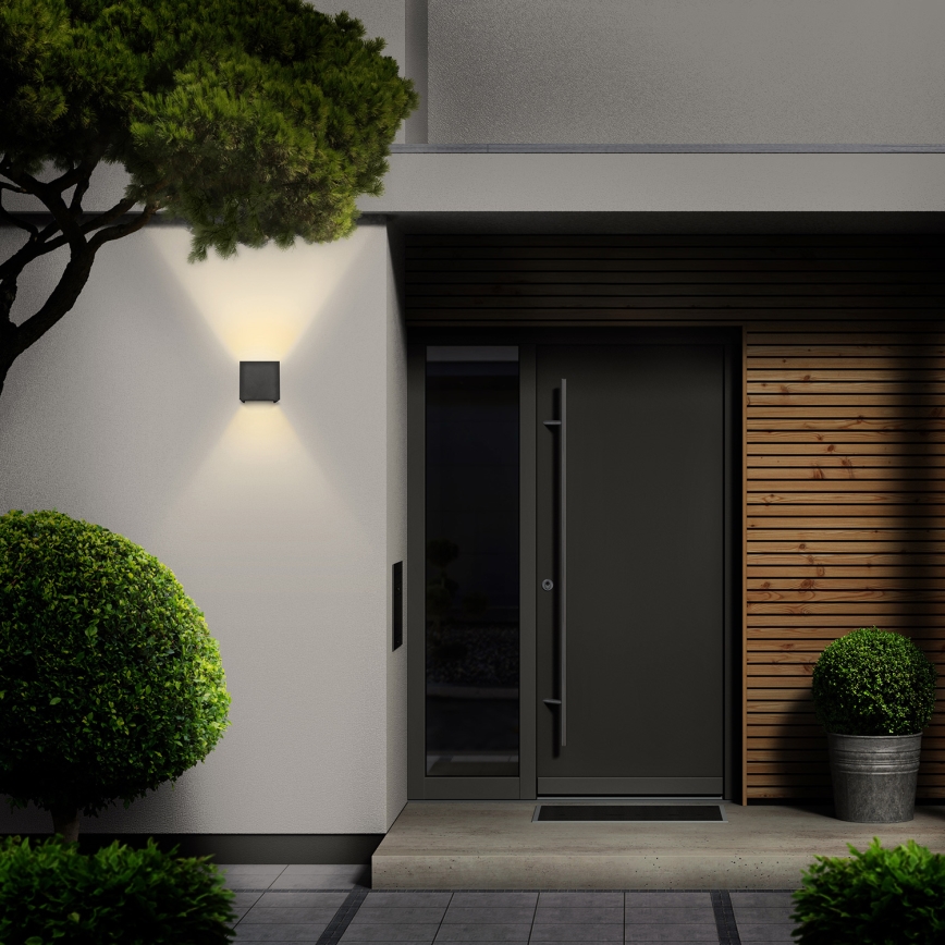 Brilagi - Aplique LED para exterior CUBE LED/6W/230V antracita IP54