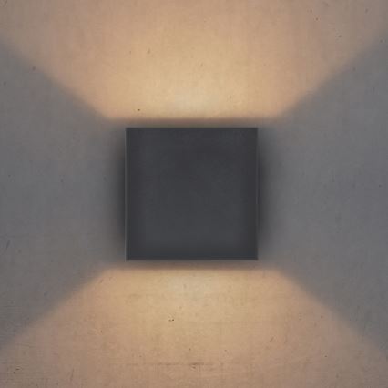 Brilagi - Aplique LED para exterior CUBE LED/6W/230V antracita IP54