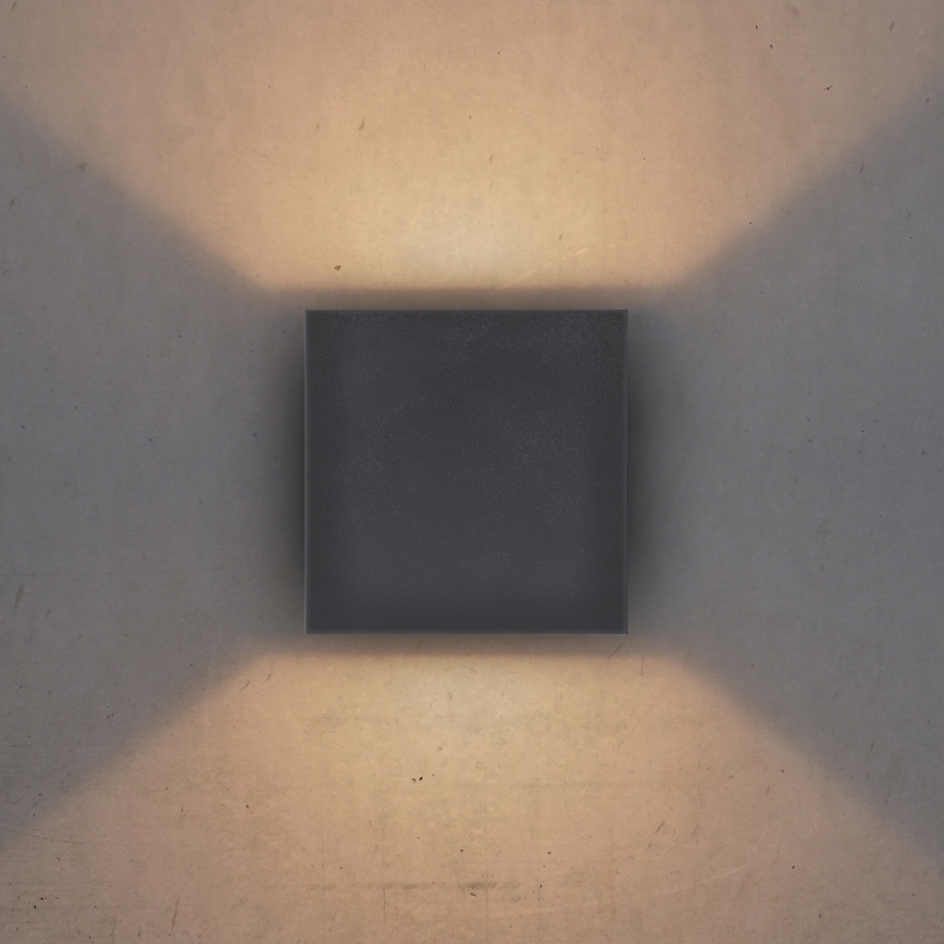 Brilagi - Aplique LED para exterior CUBE LED/6W/230V antracita IP54