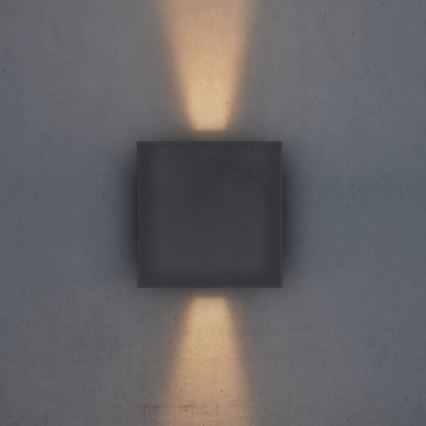 Brilagi - Aplique LED para exterior CUBE LED/6W/230V antracita IP54