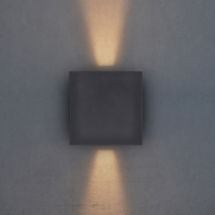 Brilagi - Aplique LED para exterior CUBE LED/6W/230V antracita IP54