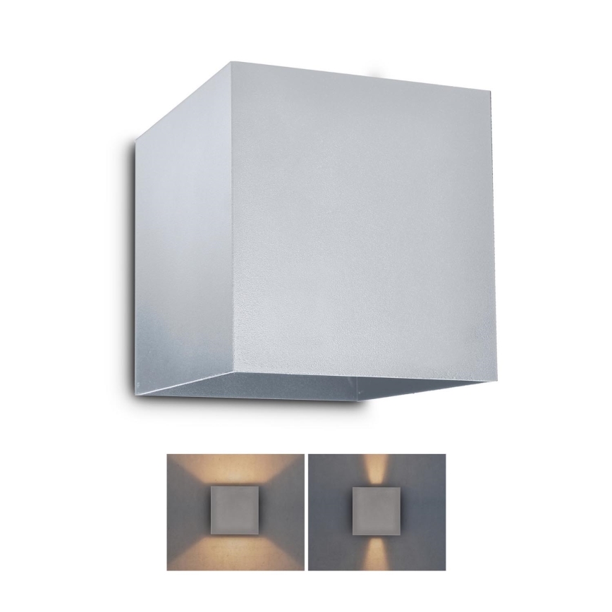 Brilagi - Aplique LED para exterior CUBE LED/6W/230V gris IP54