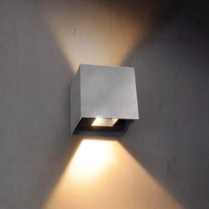 Brilagi - Aplique LED para exterior CUBE LED/6W/230V gris IP54