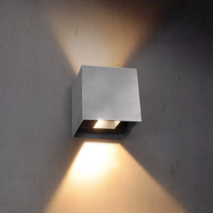 Brilagi - Aplique LED para exterior CUBE LED/6W/230V gris IP54
