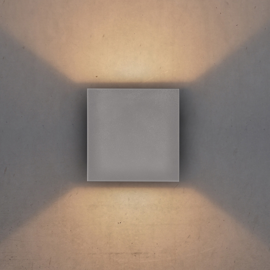 Brilagi - Aplique LED para exterior CUBE LED/6W/230V gris IP54