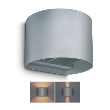 Brilagi - Aplique LED para exterior RONDO LED/6W/230V gris IP54