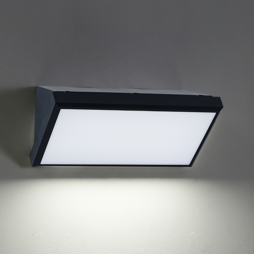 Brilagi - Aplique LED para exterior TRIANGLE LED/20W/230V 3000/4000/6500K negro IP65