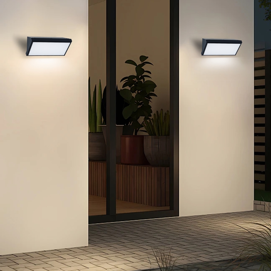 Brilagi - Aplique LED para exterior TRIANGLE LED/20W/230V 3000/4000/6500K negro IP65