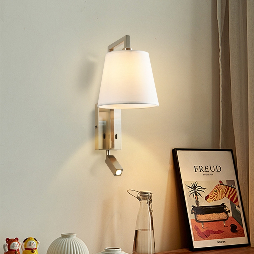 Brilagi - Aplique LED RAYA 1xE14/40W/230V + LED/3W blanco/cromo mate