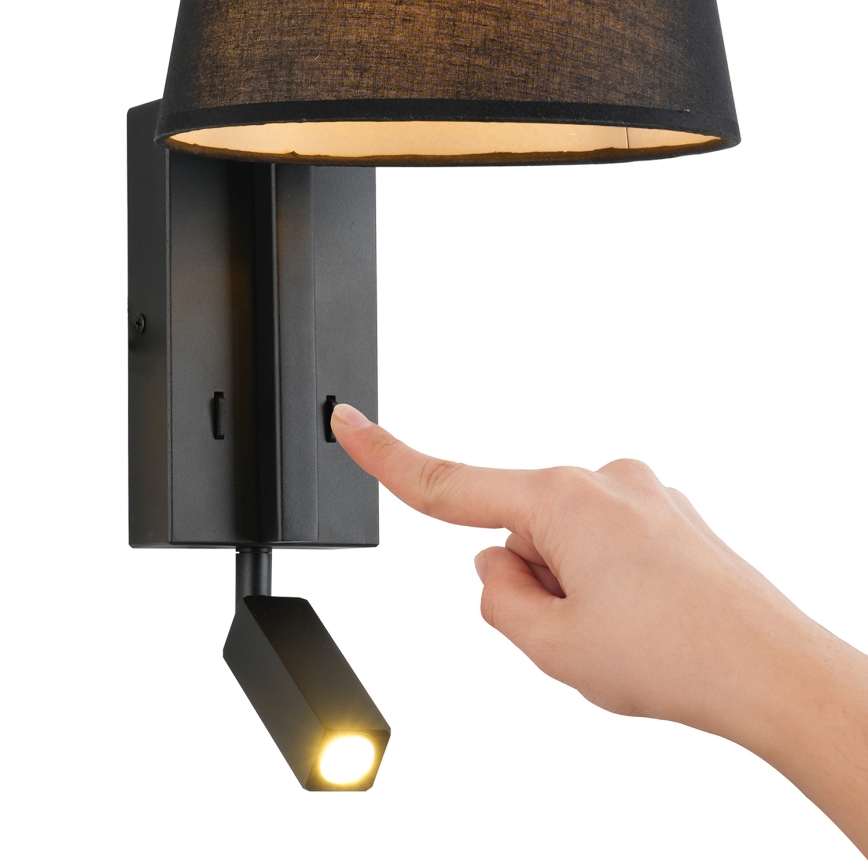 Brilagi - Aplique LED RAYAS 1xE14/40W/230V + LED/3W negro