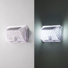 Brilagi - Aplique LED solar con sensor WALLIE LED/0,85W/3,7V 6500K IP65 plata