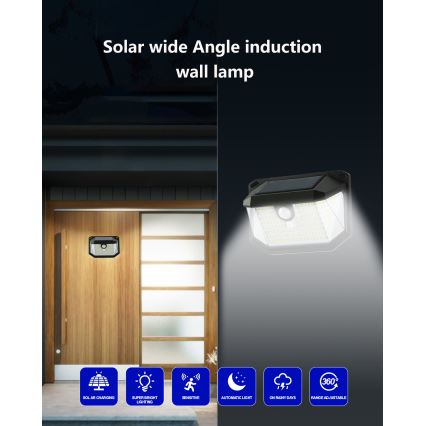 Brilagi - Aplique LED solar con sensor WALLIE LED/4W/5,5V 1200mAh 6500K IP65